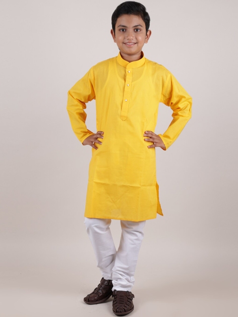

Pothys Boys Yellow Pure Cotton Kurta with Pyjamas