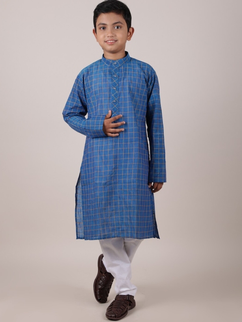 

Pothys Boys Blue Pure Cotton Kurta with Pyjamas