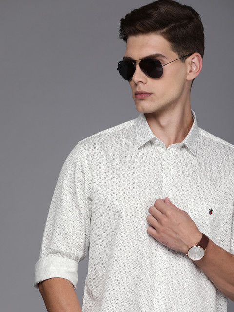 

Louis Philippe Sport Men White Slim Fit Printed Casual Shirt
