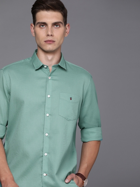 

Louis Philippe Sport Men Sea Green Slim Fit Textured Casual Shirt