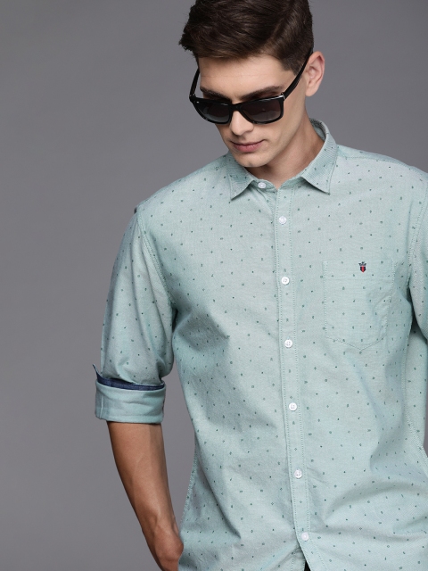 

Louis Philippe Jeans Men Green Slim Fit Printed Casual Shirt