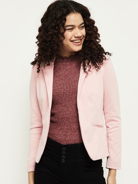 

max Women Peach-Coloured Longline Tailored Jacket