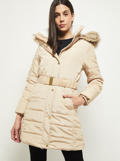 

max Women Beige Longline Parka Jacket