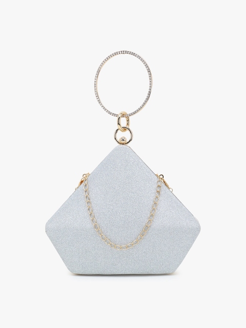 

Anekaant Silver-Toned & Gold-Toned Shimmer Textured Clutch