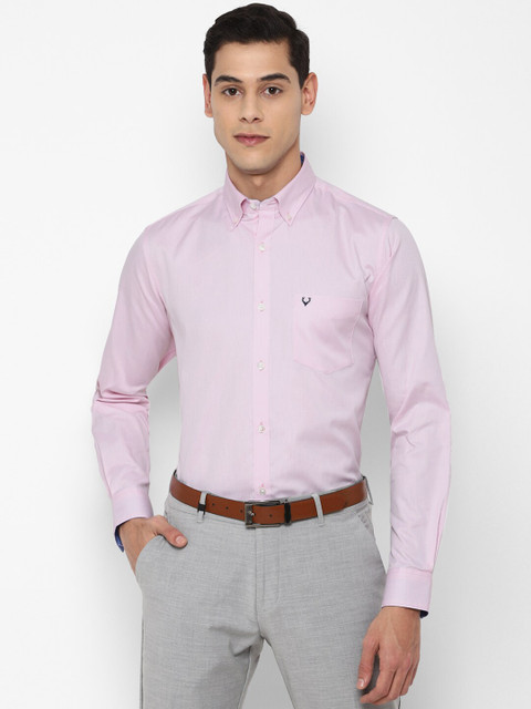 

Allen Solly Men Pink Slim Fit Pure Cotton Formal Shirt