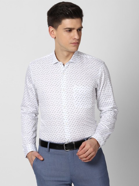 

Peter England Men White Floral Printed Formal Shirt