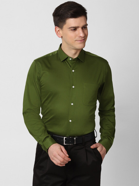 

Peter England Men Green Slim Fit Cotton Formal Shirt