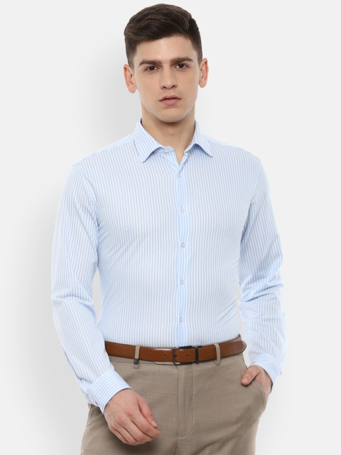 

Van Heusen Men Blue Slim Fit Striped Formal Shirt