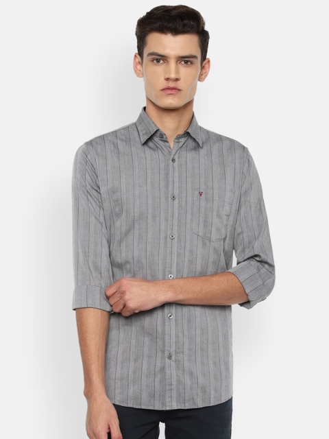 

Van Heusen Sport Men Grey Slim Fit Striped Pure Cotton Casual Shirt