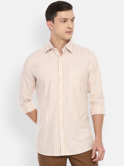 

Van Heusen Sport Men Beige Striped Casual Shirt