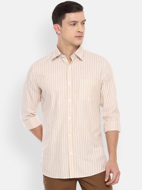 

Van Heusen Sport Men Beige Slim Fit Striped Casual Shirt