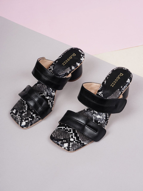 

Rubeezz Women Black Solid Block Heels