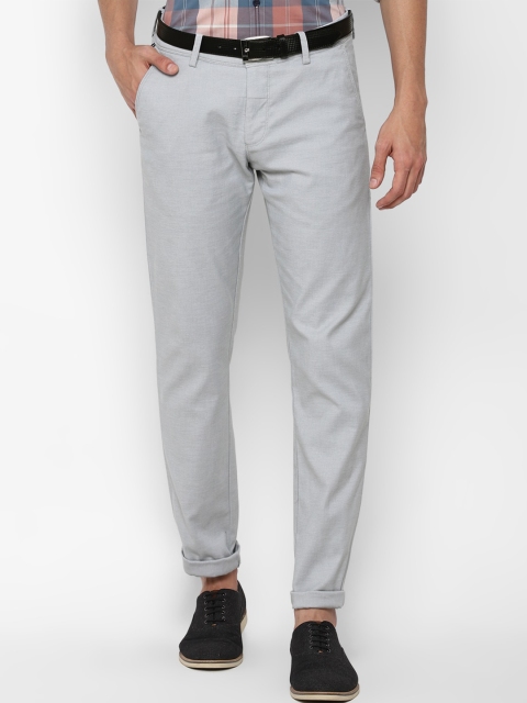 

Allen Solly Men Grey Textured Slim Fit Trousers