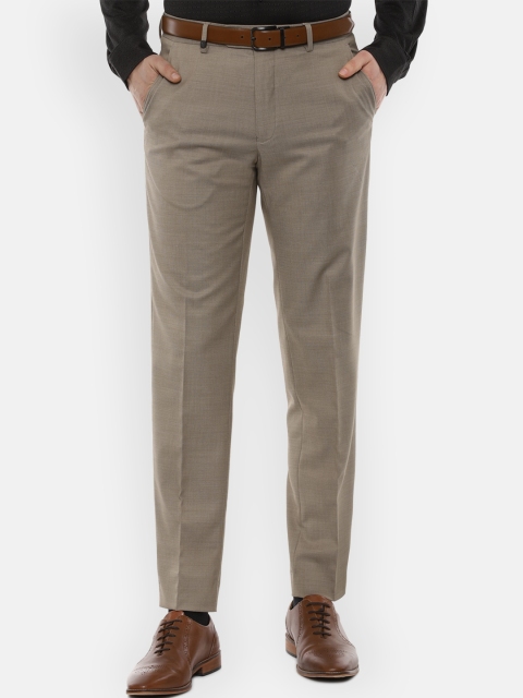 

Van Heusen Men Brown Solid Trousers