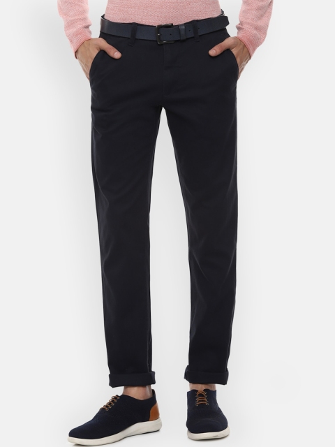 

Van Heusen Sport Men Navy Blue Solid Slim Fit Trousers