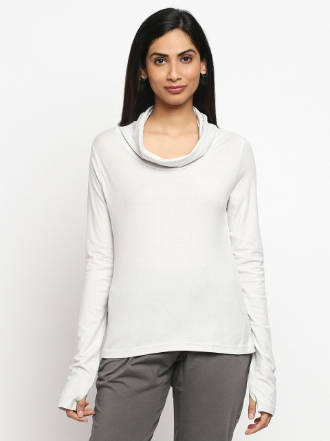 

effy Grey Cowl Neck Organic Cotton Top