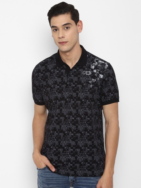 

Allen Solly Men Black Printed Polo Collar Pockets T-shirt