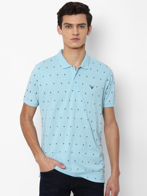 

Allen Solly Men Blue Printed Polo Collar T-shirt