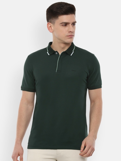 

Van Heusen Men Green Polo Collar T-shirt