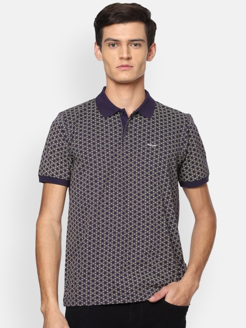 

Van Heusen Men Purple Printed Polo Collar T-shirt