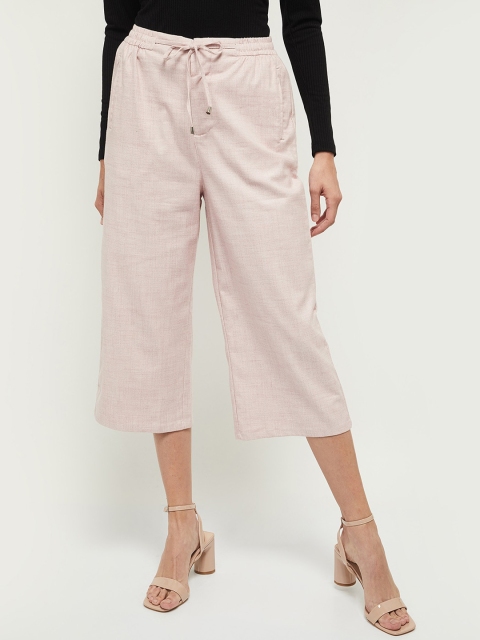 

max Women Pink Solid Culottes Trousers