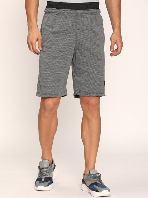 

V2 Value & Variety Men Grey Melange Cotton Mid-Rise Woven Design Shorts