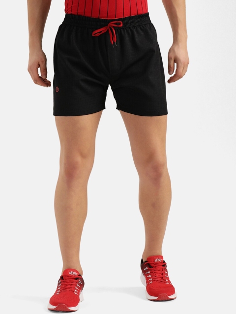 

V2 Value & Variety Men Black Cotton Self-Checked Mid-Rise Shorts