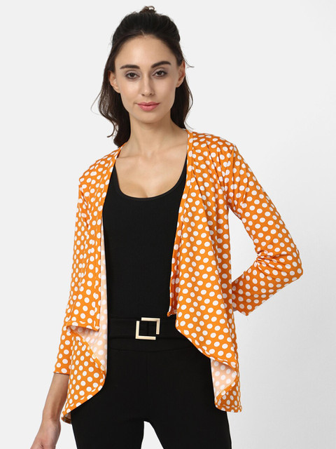 

V2 Value & Variety Women Mustard & White Printed Shrug