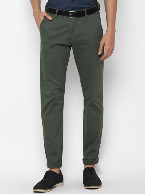 

Allen Solly Men Olive Green Slim Fit Trousers