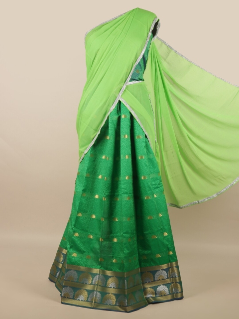 

Pothys Unstitched Lehenga & Blouse With Dupatta, Green