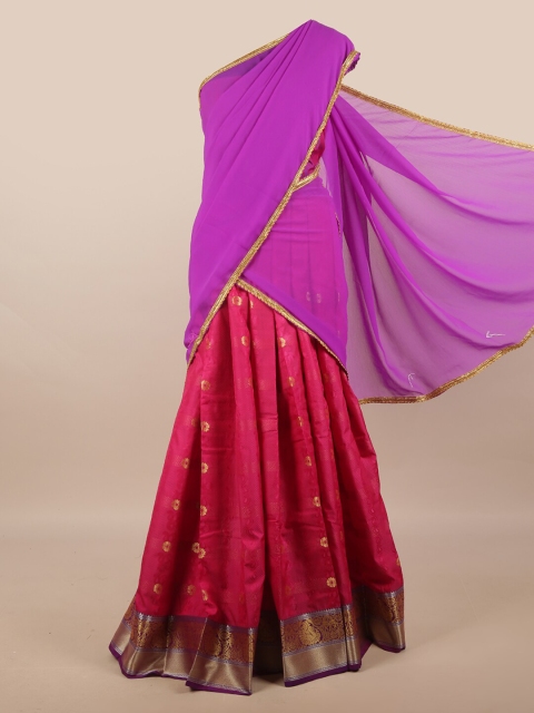 

Pothys Lavender & Pink Unstitched Half Saree