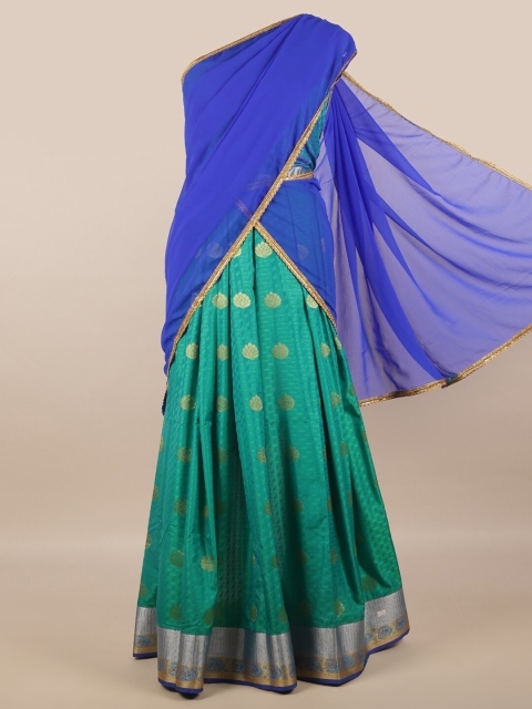 

Pothys Blue & Green Unstitched Half Saree