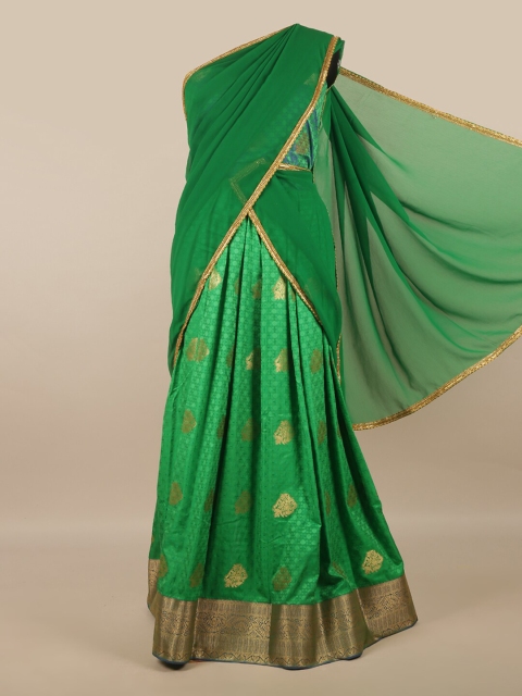 

Pothys Green Unstitched Lehenga & Blouse With Dupatta