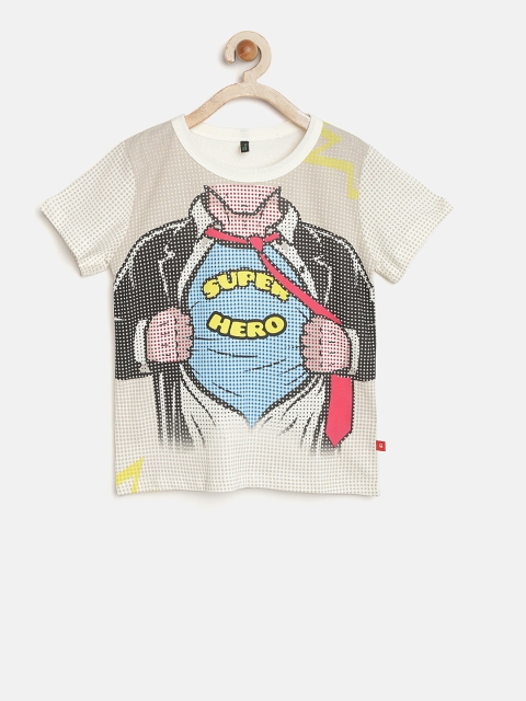 

United Colors of Benetton Boys Multicoloured Printed Round Neck T-Shirt, Multi