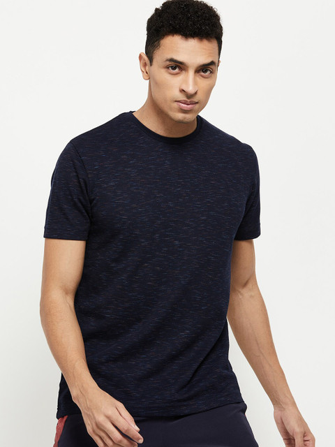 

max Men Navy Blue T-shirt