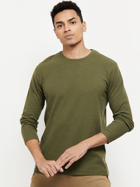 

max Men Olive Green T-shirt