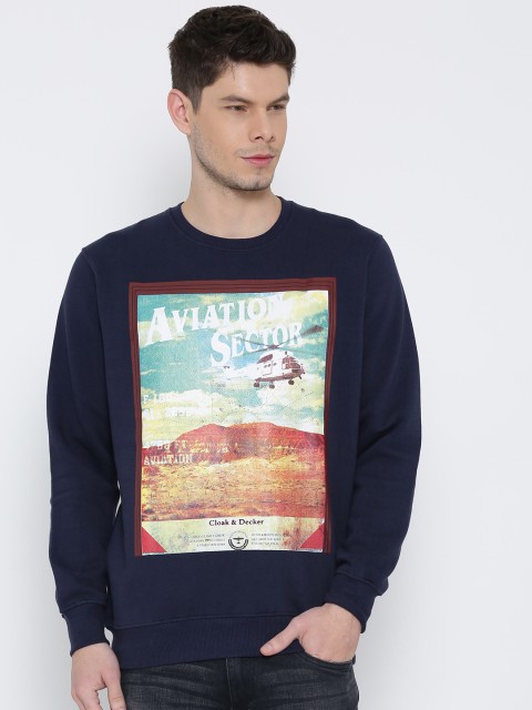 

Cloak & Decker by Monte Carlo Navy Printed Sweatshirt, Navy blue