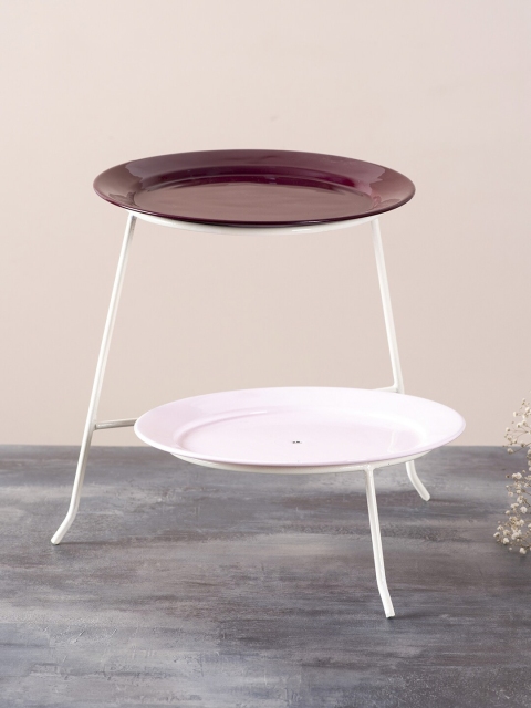 

nestroots Pink & Brown Solid Two Tier Cake Stand