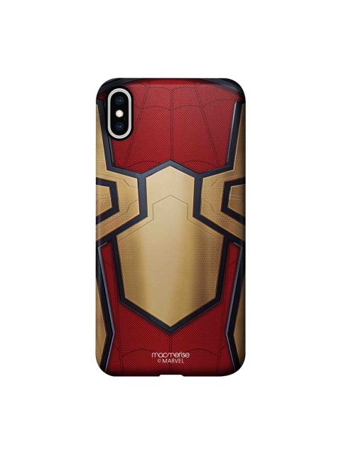 

macmerise Red & Gold-Toned Integrated Spider-Man Logo Sleek iPhone XS Max Back Case