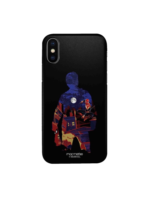 

macmerise Blue & Black Spider-Man Print Sleek iPhone X Back Case