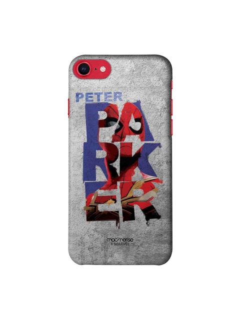 

macmerise Grey & Blue Printed Peter Parker Grunge Sleek iPhone SE Back Case