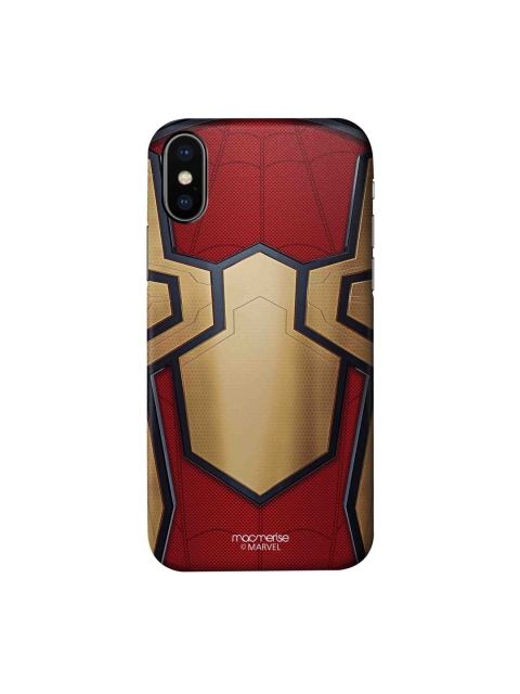 

Macmerise Red & Gold-Toned Spider Logo Printed iPhone X Back Case