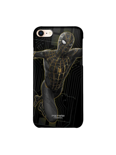 

Macmerise Black & Gold-Toned Printed Plastic iPhone 8 Back Case