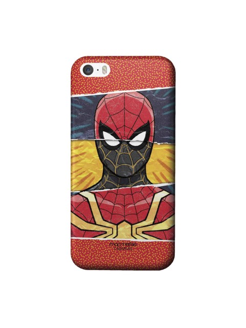 

macmerise Red & Mustard Yellow Spider-Man Print Sleek iPhone SE Back Case