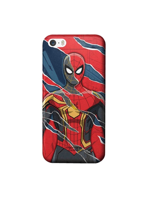 

macmerise Red & Blue Spiderman Character Printed iPhone SE Sleek Back Cover
