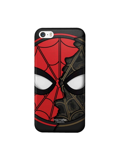 

macmerise Black & Red Two Face Spiderman Printed iPhone SE Back Case