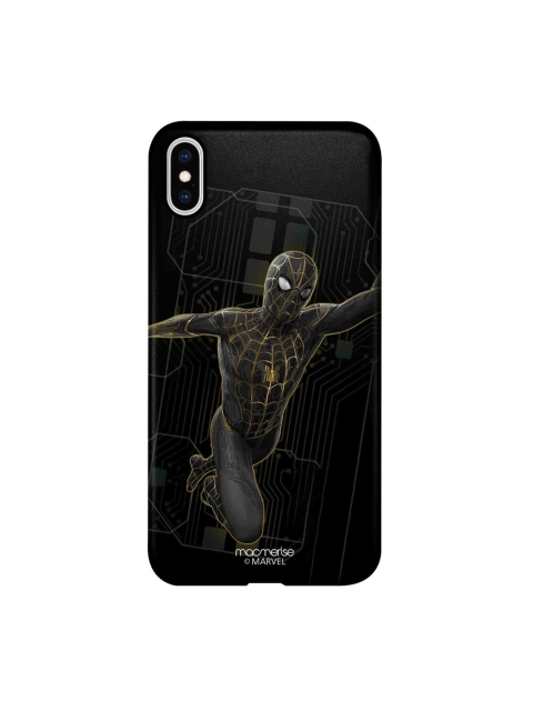 

macmerise Black & Charcoal Grey Spider-Man Print Sleek iPhone XS Max Back Case