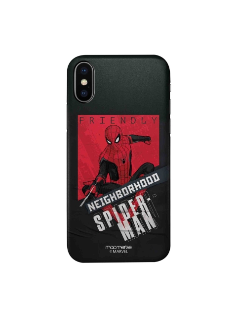 

macmerise Black & Red Spider-Man Printed Sleek iPhone X Back Case