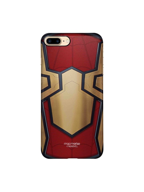 

macmerise Red & Gold-Toned Integrated Spider Logo iPhone 8 plus Sleek Back Case