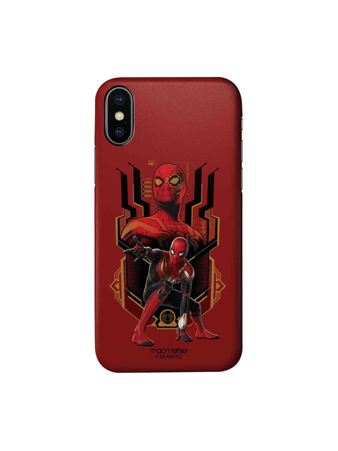 

macmerise Red & Black Spider-Man Print Sleek iPhone X Back Case